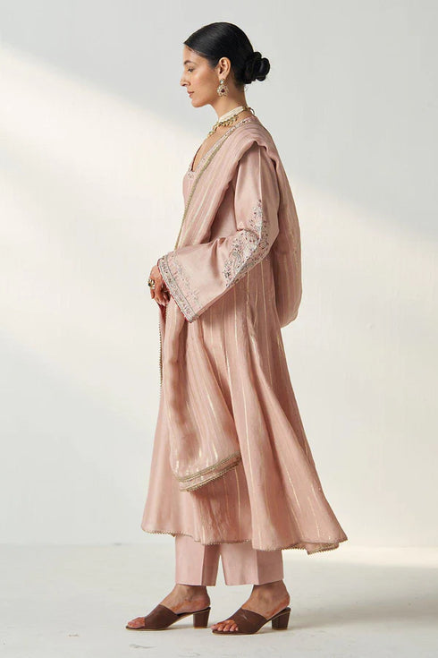 Palak Blush Pink Anarkali Pant Set